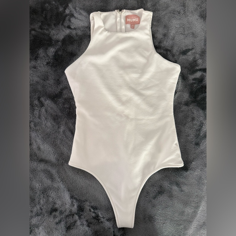 Show Me Your MuMu White Girls' One-Piece Halter Swimsuit
